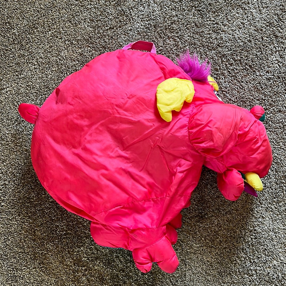 Rare Fisher Price Big things Puffalumps Dragon Pink 1995 Pillow Stuffed Animal